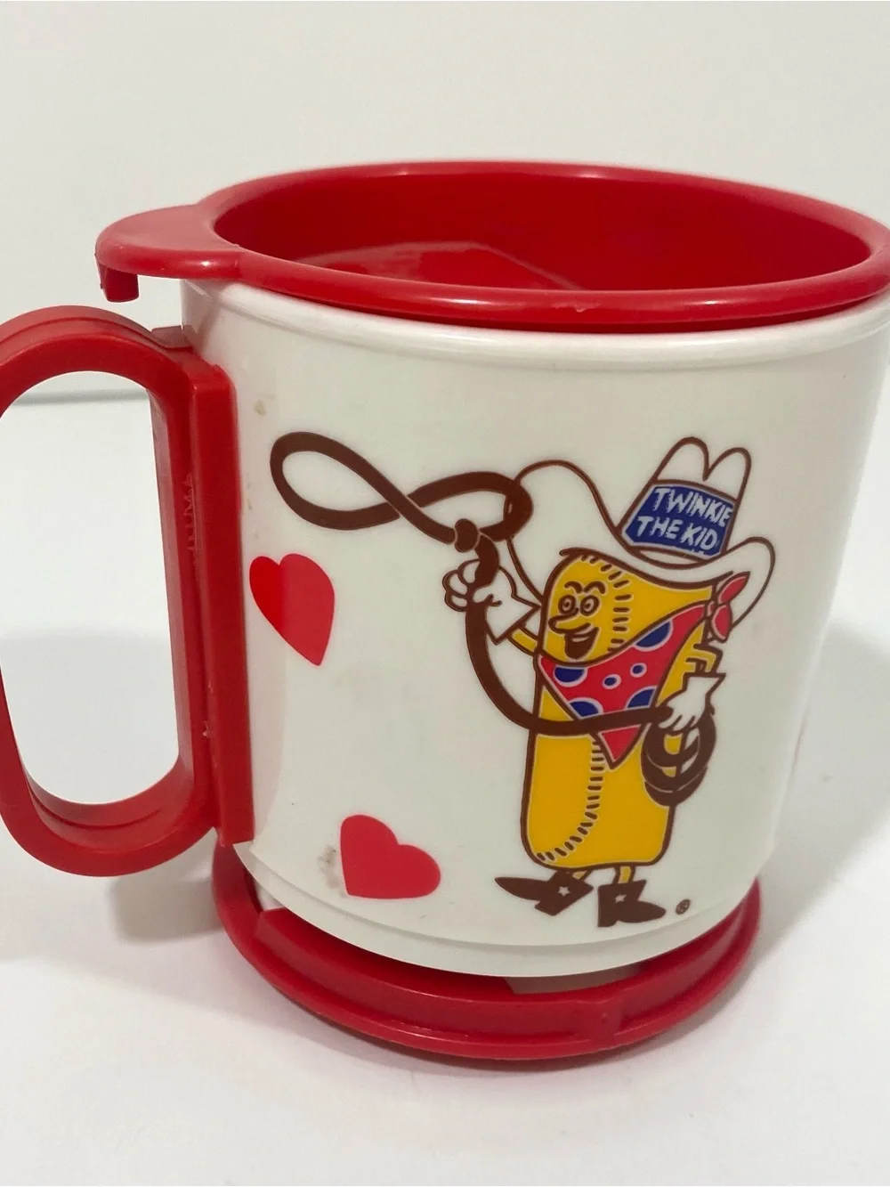 Vintage 80’s Hostess Twinkie The Kid Red & White Plastic Travel Mug